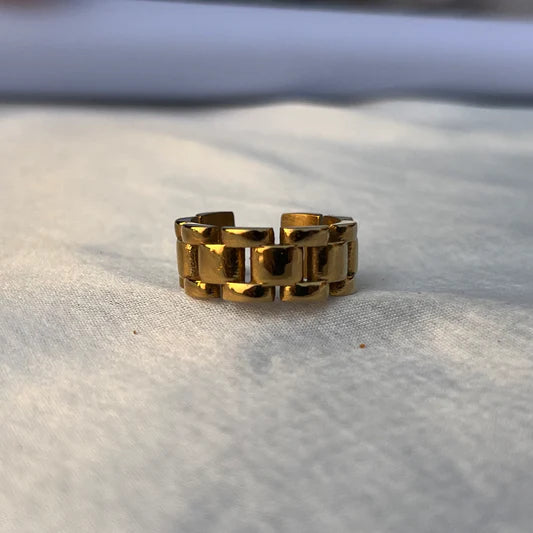 18k Cuban Link Chain Ring set