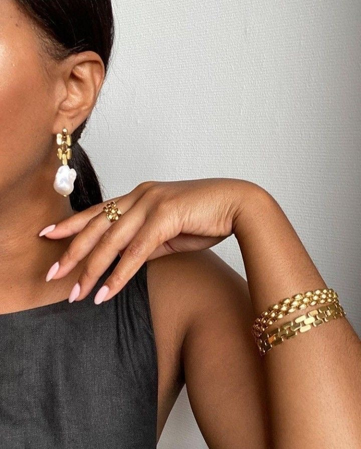18k Cuban Link Chain Ring set