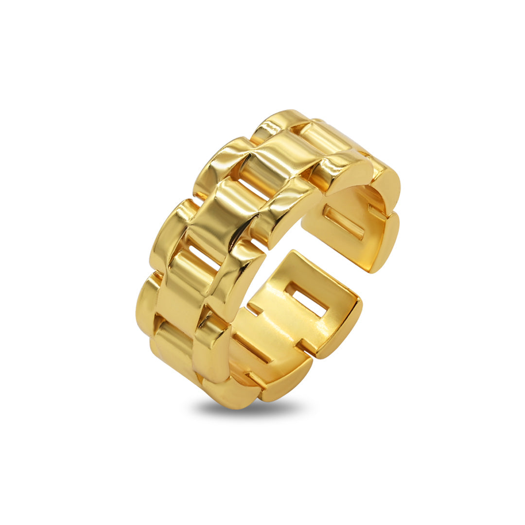 18k Cuban Link Chain Ring set