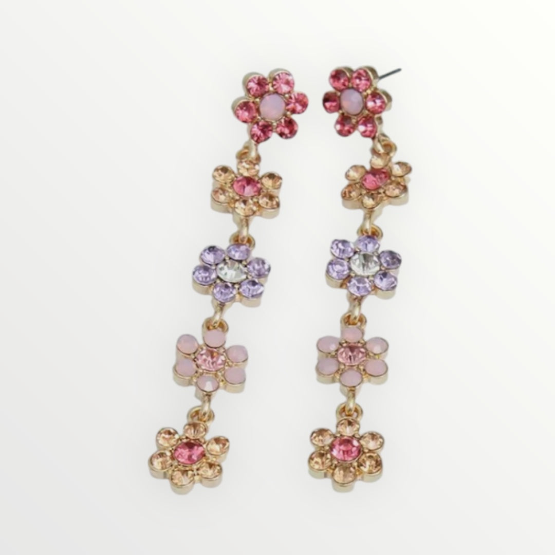 Golden Link Rhinestones Earrings