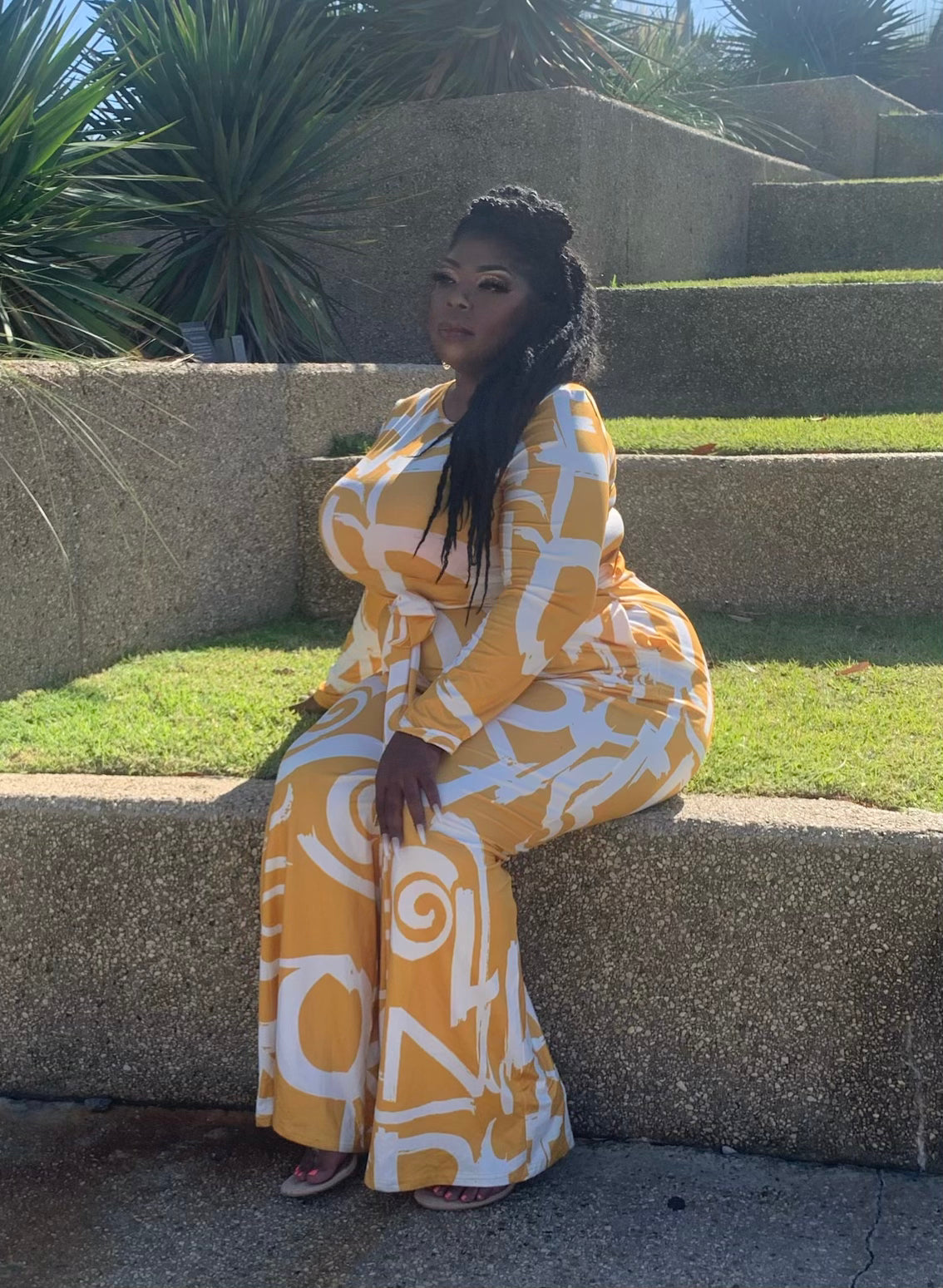 Plus Size Amanda Top & Wide Leg Pant Set - LS 100 Percent You