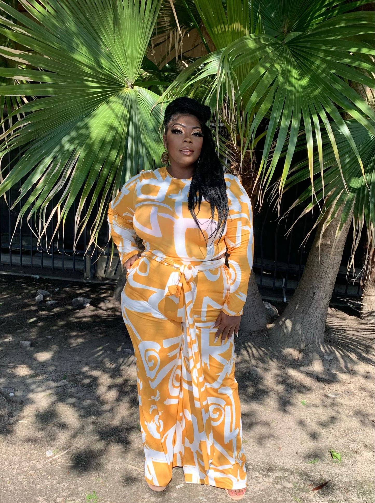 Plus Size Amanda Top & Wide Leg Pant Set - LS 100 Percent You