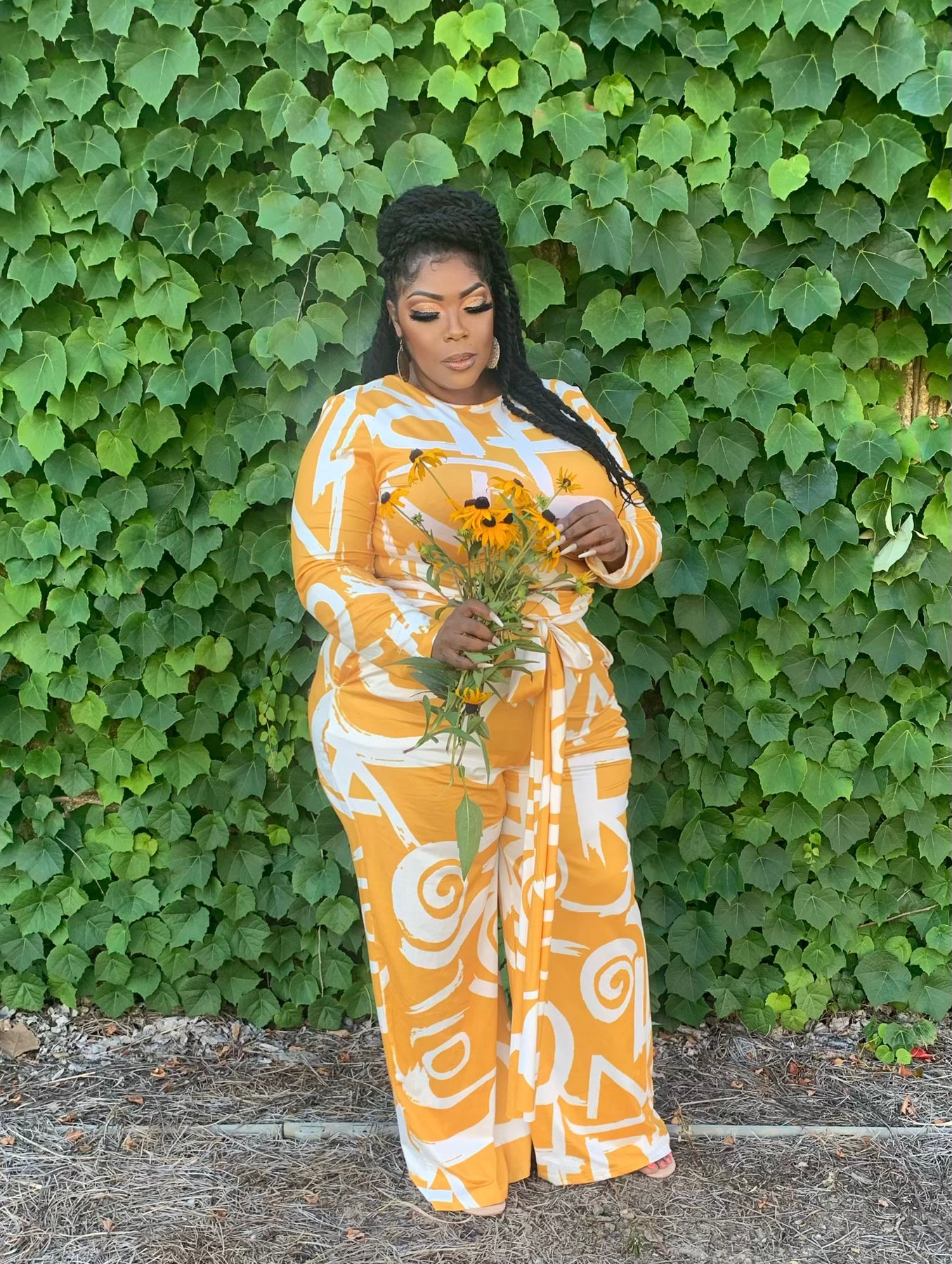 Plus Size Amanda Top & Wide Leg Pant Set - LS 100 Percent You