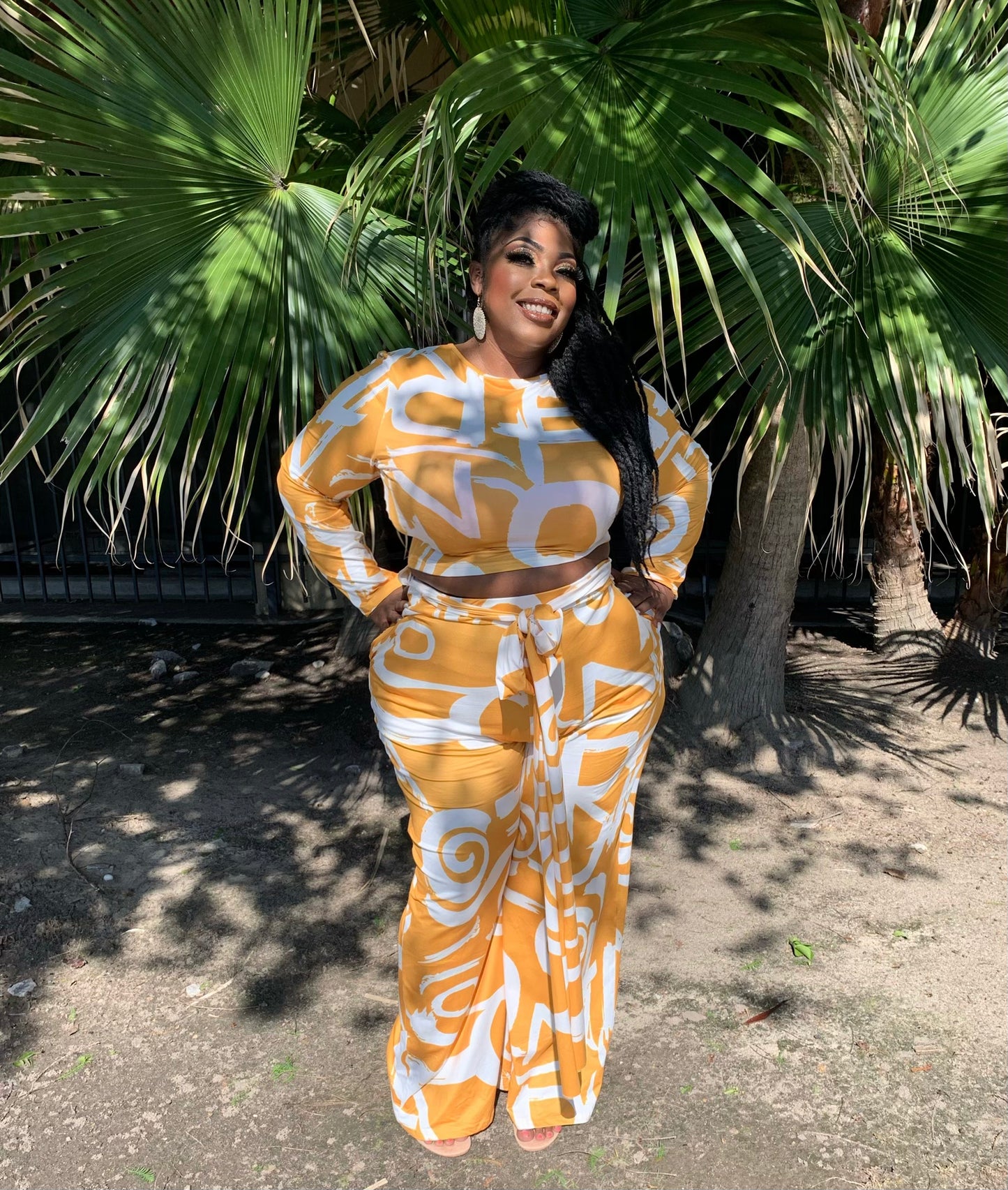 Plus Size Amanda Top & Wide Leg Pant Set - LS 100 Percent You