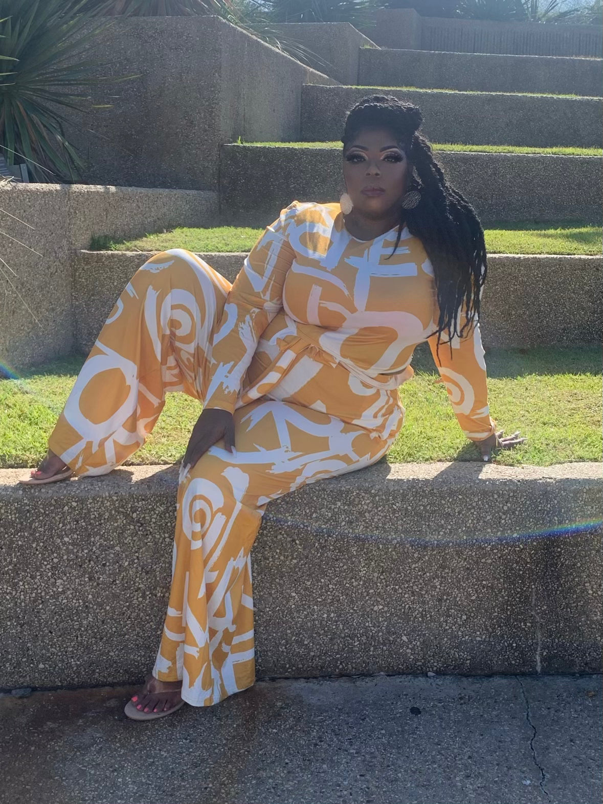 Plus Size Amanda Top & Wide Leg Pant Set - LS 100 Percent You
