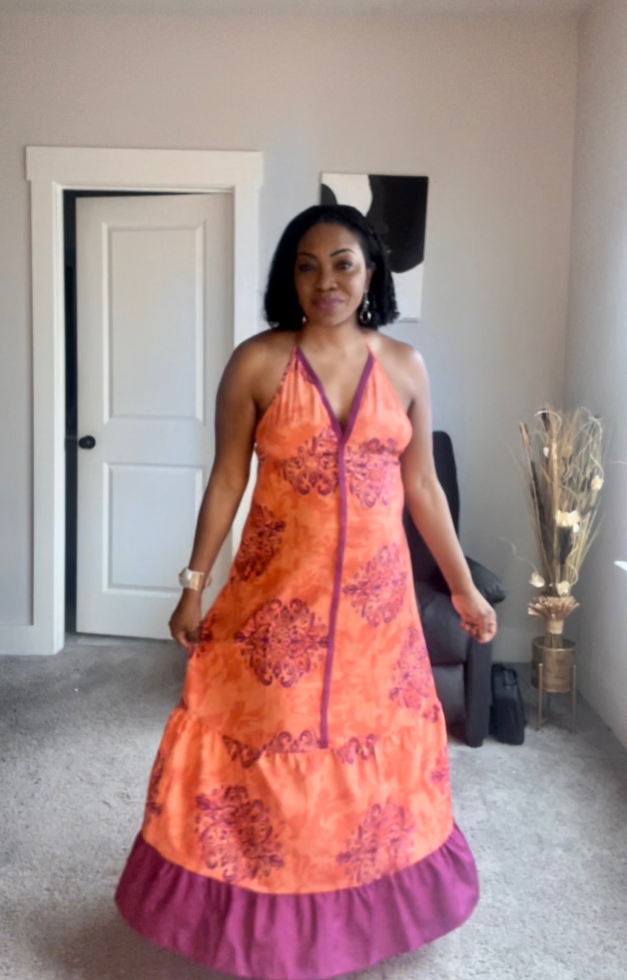 Bohemian Maxi Halter Dress