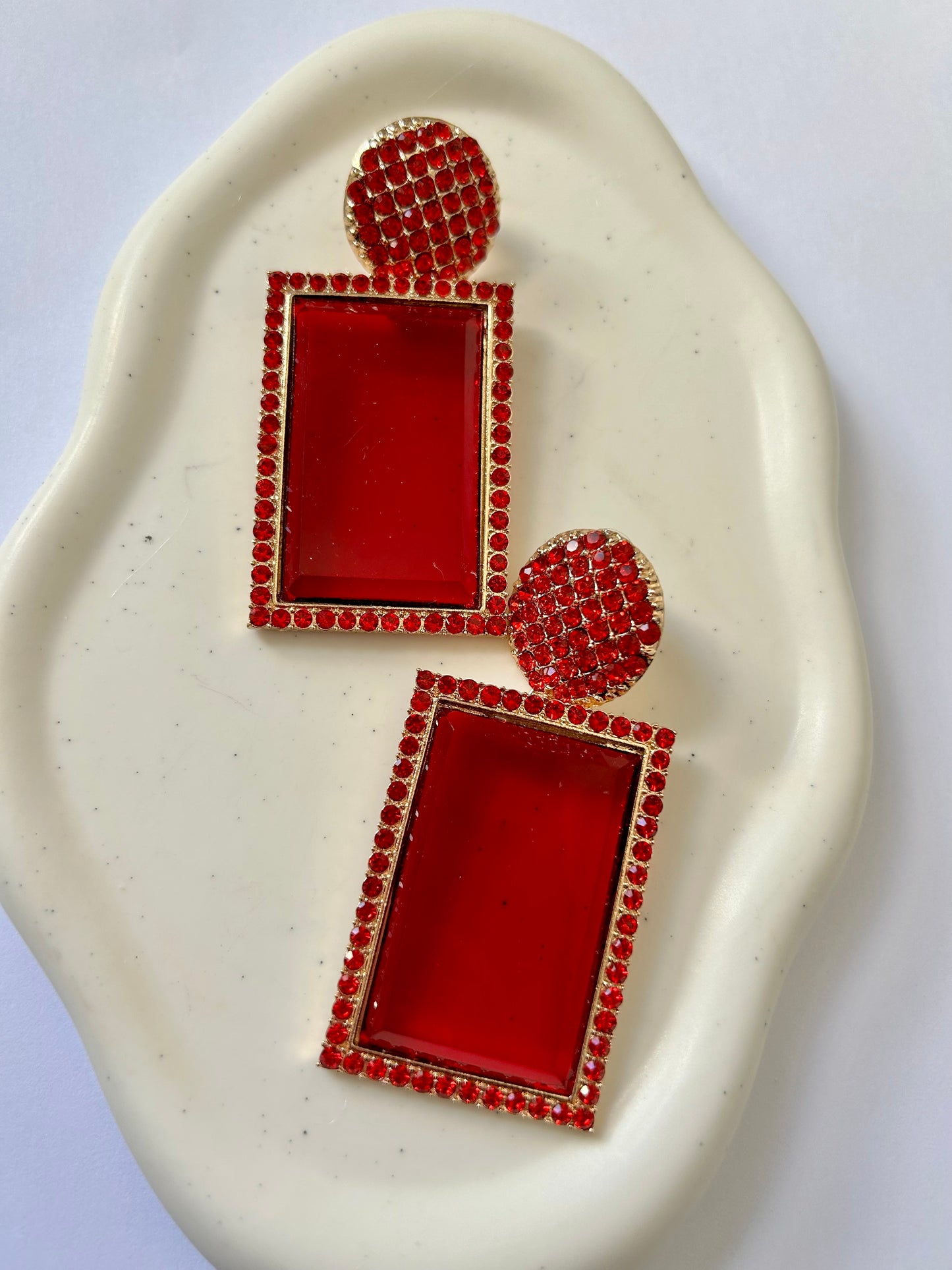 Red Statement Earrings