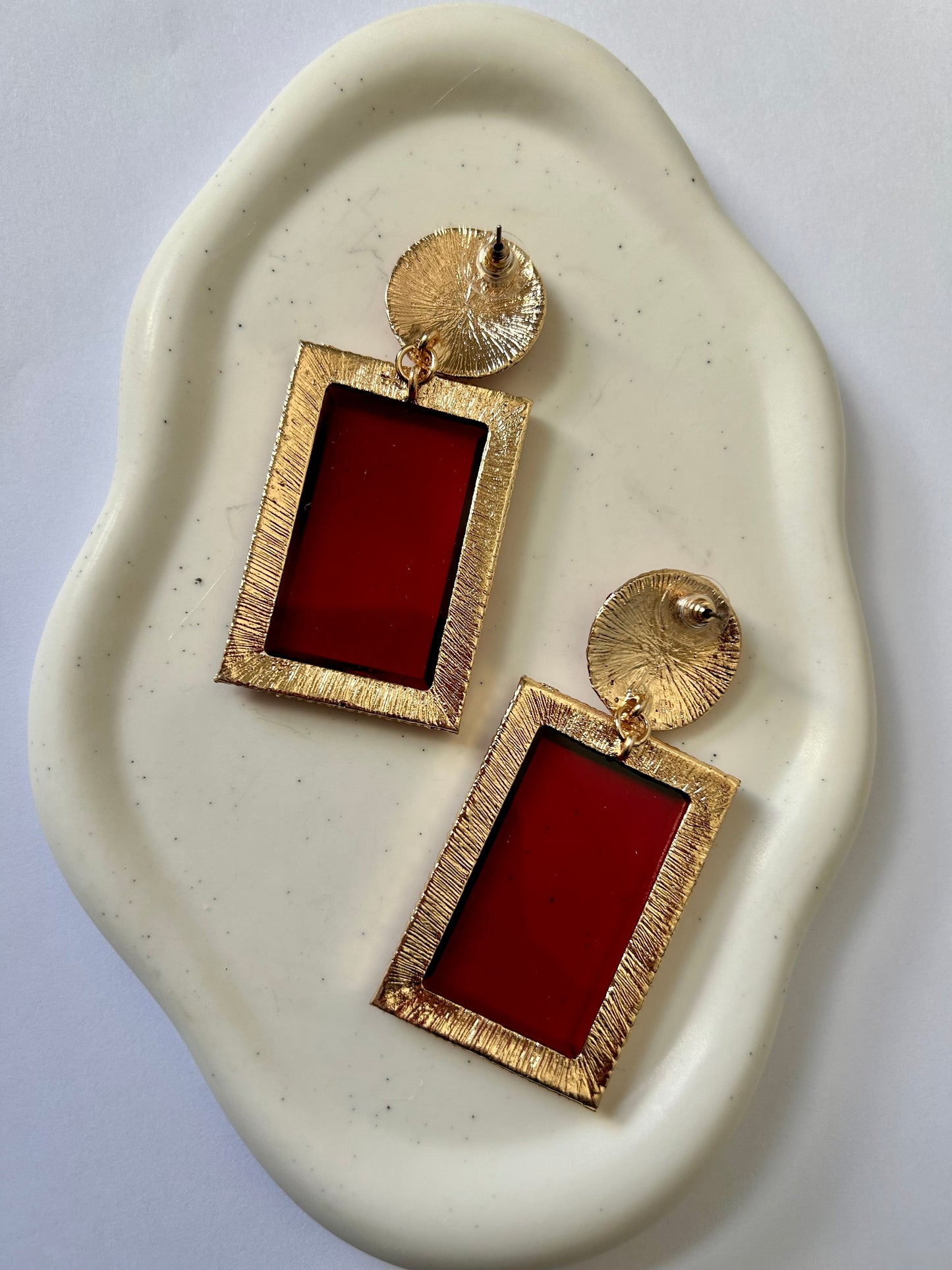 Red Statement Earrings