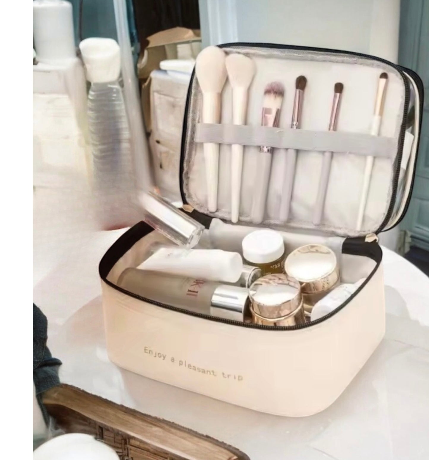 Girl Glam: Double Layer Waterproof Travel Makeup and Toiletry Storage Bag