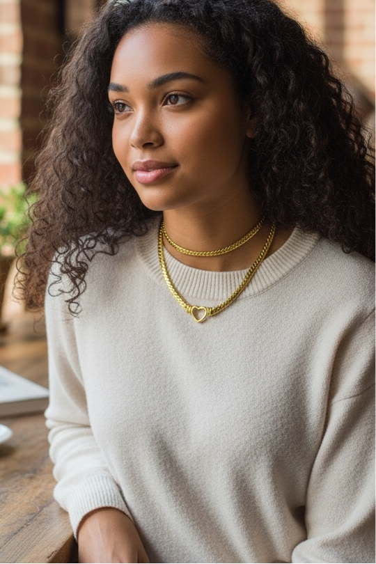 The Milan Heart 14K Gold Snake Chain Necklace