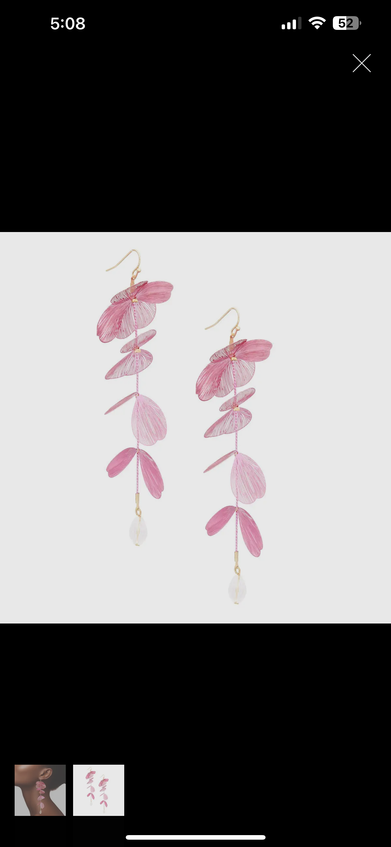 Filigree Petal Earrings Fish Hook Back