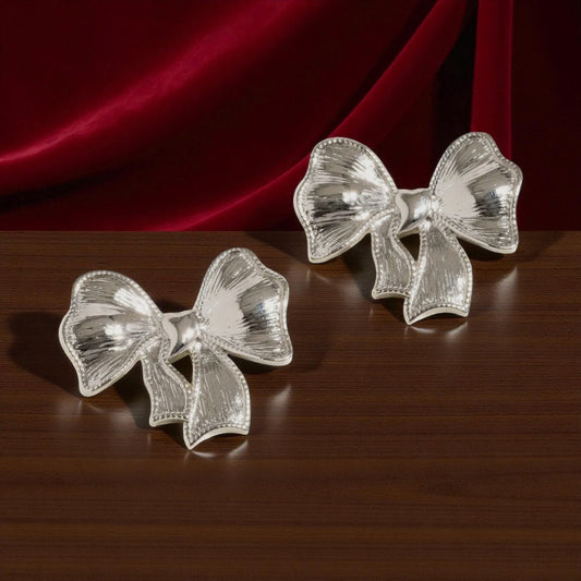 Glint Silver Bow Earrings
