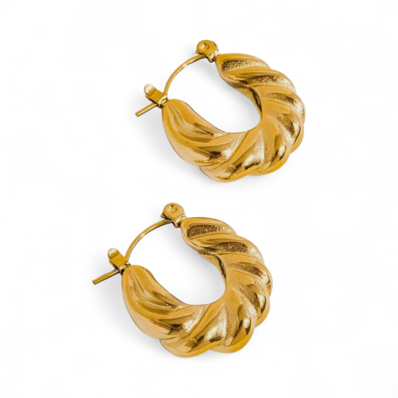 Kimberly 18K Gold Braided Hoop Earring