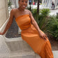 Vintage Strapless Two Piece Maxi Skirt Set
