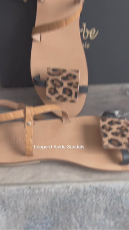 Leopard Unique Ankle Sandals