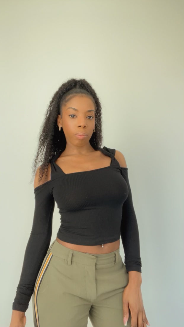 Cut Out Cutie Cold Shoulder Crop Top - LS 100 Percent You