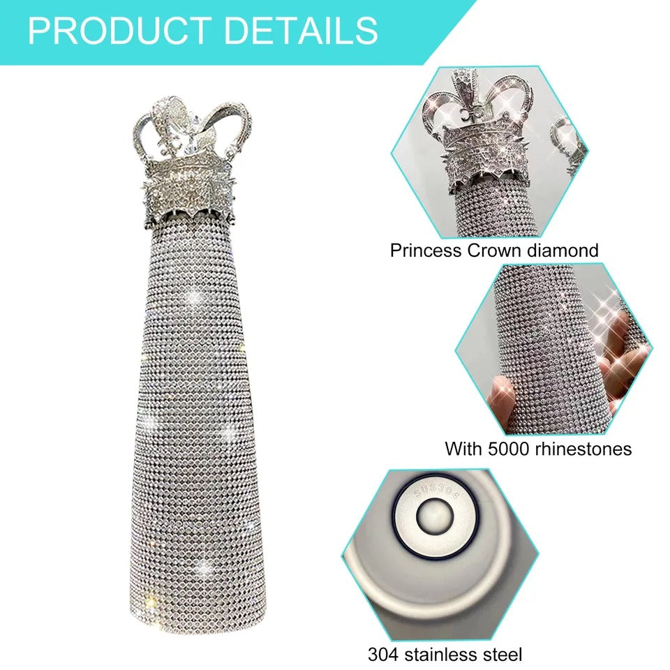 Queen 500ml Diamond Luxury Crown Thermos Bottle - LS 100 Percent You