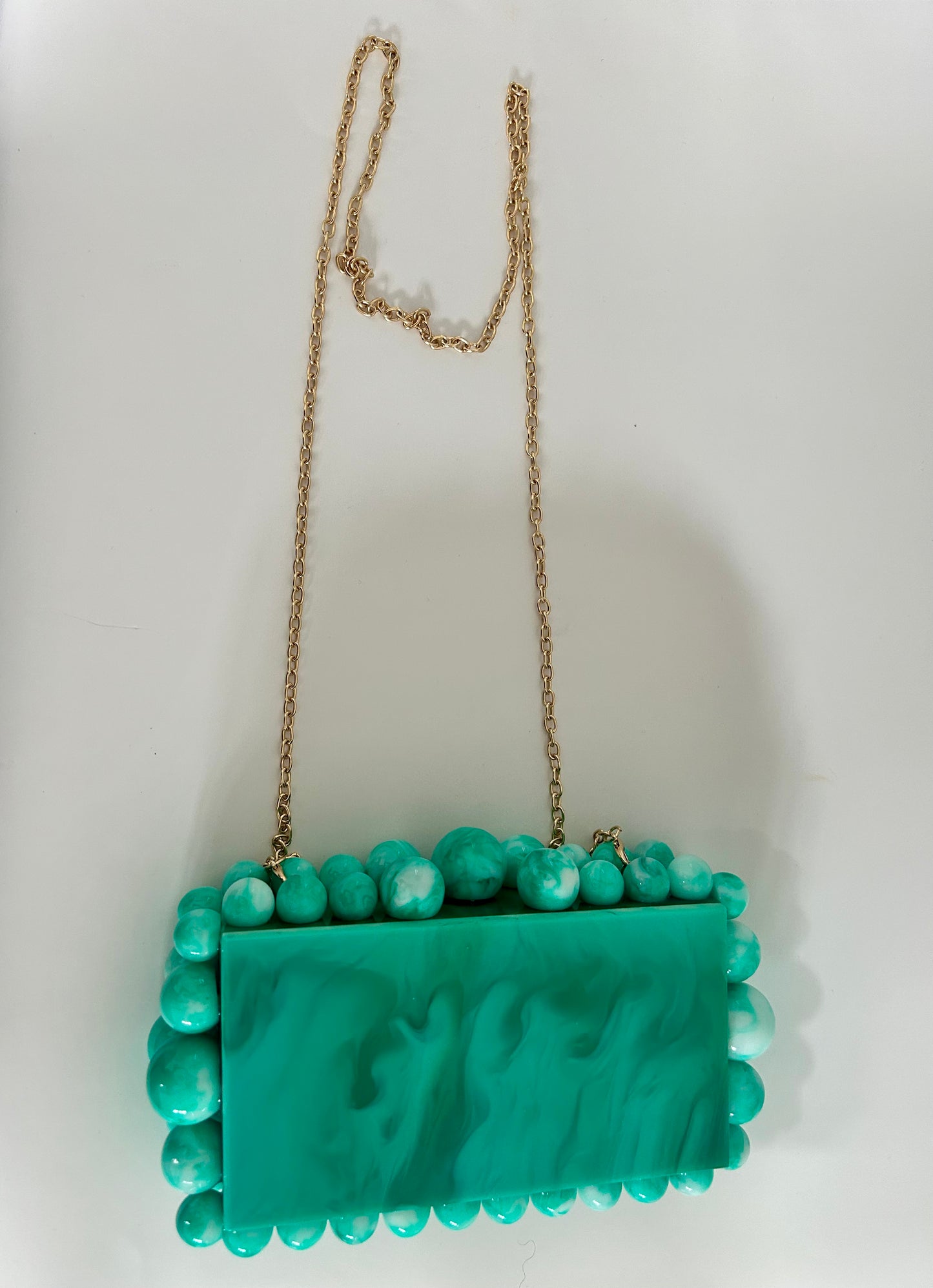 Beaded Marble Acrylic Box Clutch Bag - LS 100 Percent You