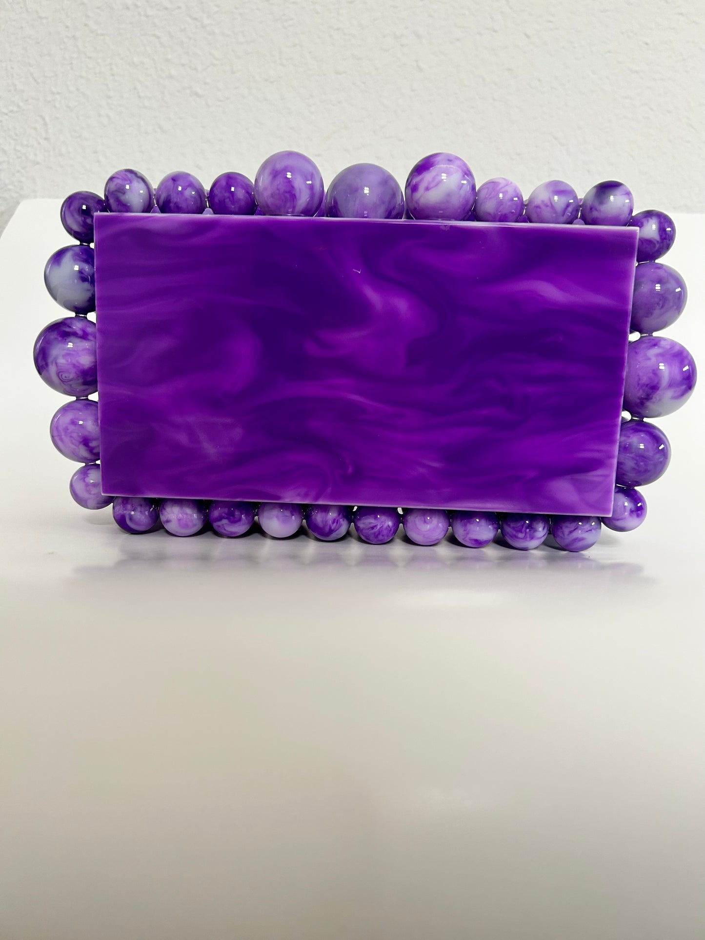 Beaded Marble Acrylic Box Clutch Bag - LS 100 Percent You