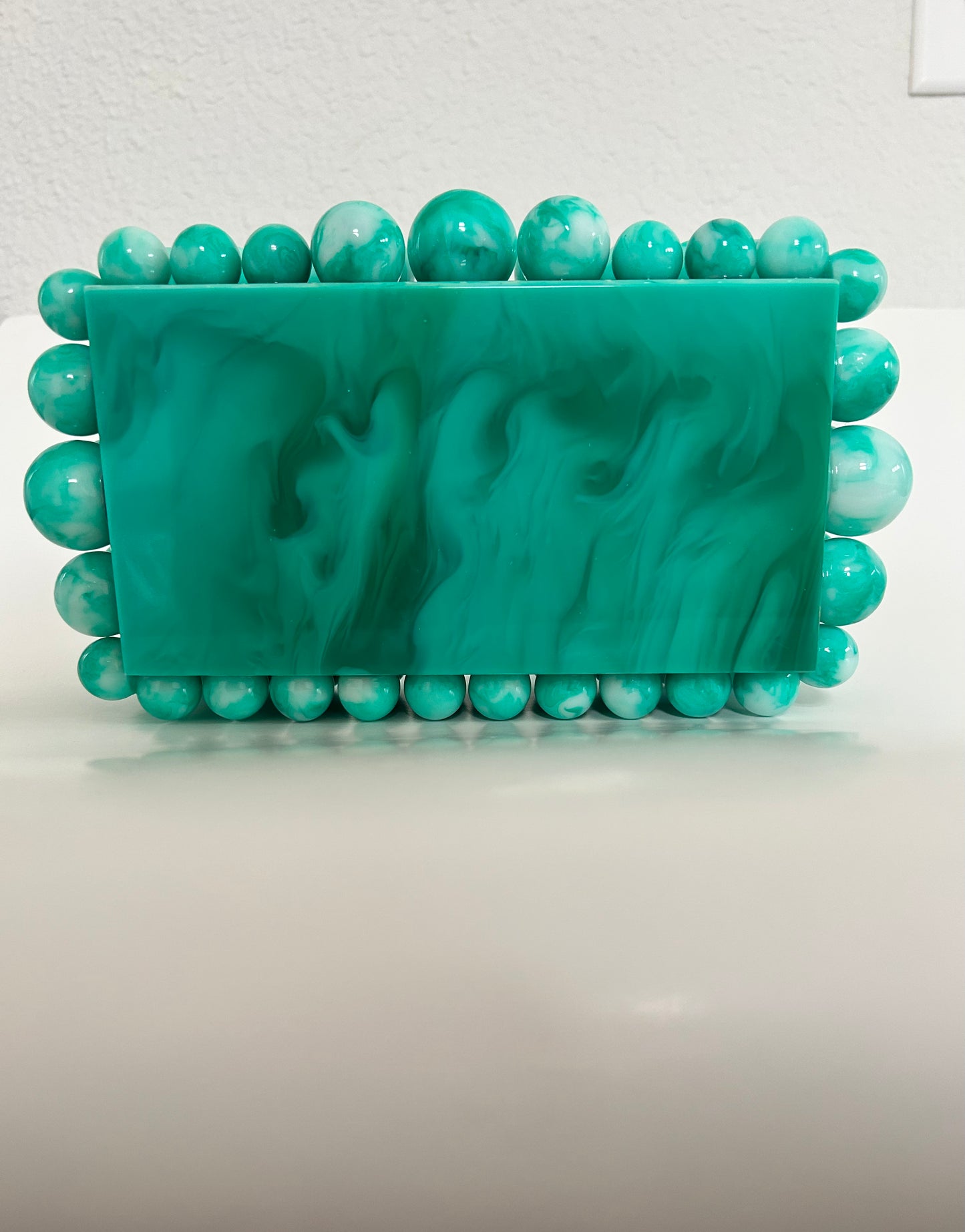 Beaded Marble Acrylic Box Clutch Bag - LS 100 Percent You